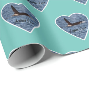 Papel De Presente Orca Baleia Assassina John Coe Personalizável Azul