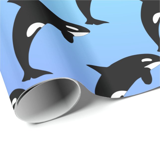 Papel De Presente Orca Baleia Azul (Ponta do rolo)
