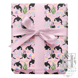 Papel De Presente Orca Birthday Gift Wrapping Paper in Pink