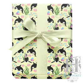 Papel De Presente Orca Birthday Gift Wrapping Paper in Yellow