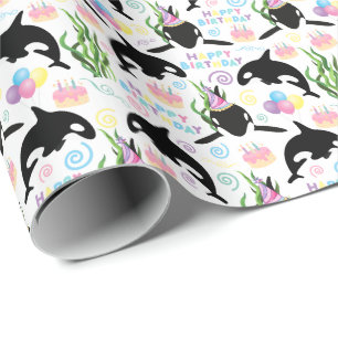 Papel De Presente Orca Birthday Wraping Paper