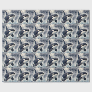 Papel De Presente Orca Ondas tempestuosas