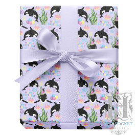 Papel De Presente Orca Whale Wrapping Paper in Purple