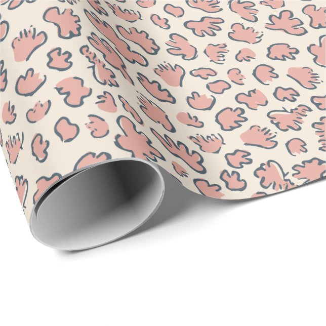 Papel De Presente Organic Petal Terrazzo | Modern Blush Peach (Ponta do rolo)