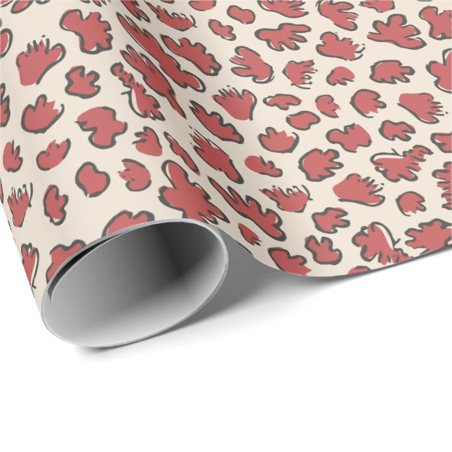 Papel De Presente Organic Petal Terrazzo | Modern Faded Rust Red (Ponta do rolo)