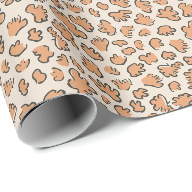 Papel De Presente Organic Petal Terrazzo | Modern Muted Apricot   (Ponta do rolo)