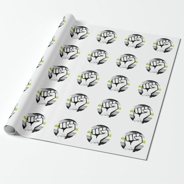 Papel De Presente Orgulho Agênero Punho Círculo Impresso (Desenrolado)
