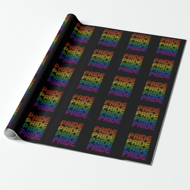 Papel De Presente Orgulho Arco-íris Retrô (Desenrolado)