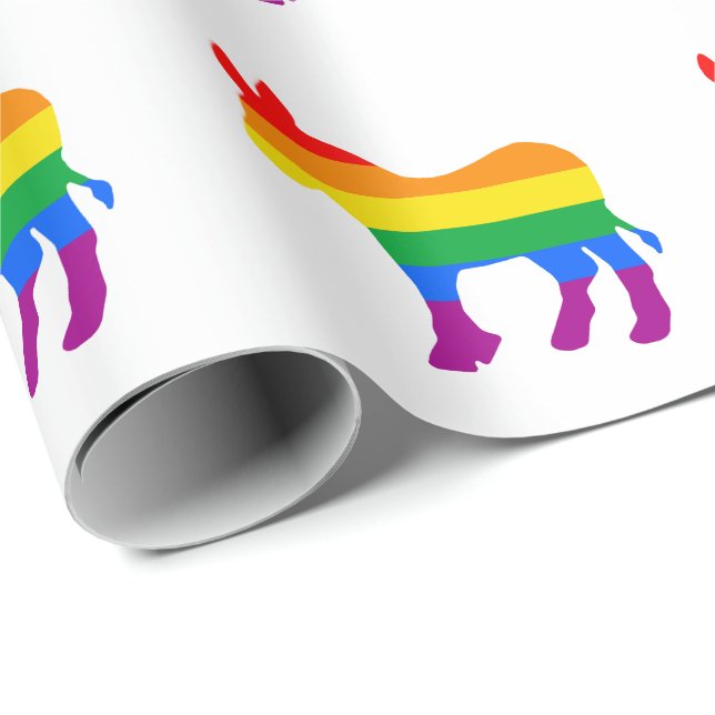 Papel De Presente Orgulho Democrata LGBTQ (Ponta do rolo)