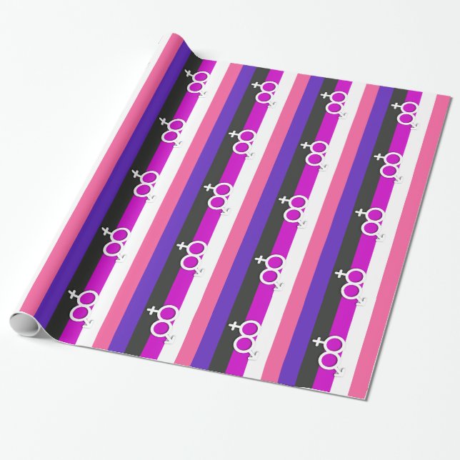 PAPEL DE PRESENTE ORGULHO E SÍMBOLO GENDERFLUID (Desenrolado)