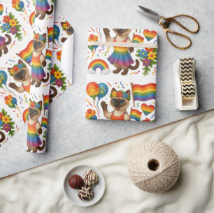 Papel De Presente Orgulho Gato - Peitos LGBTQ inspirados em Gato