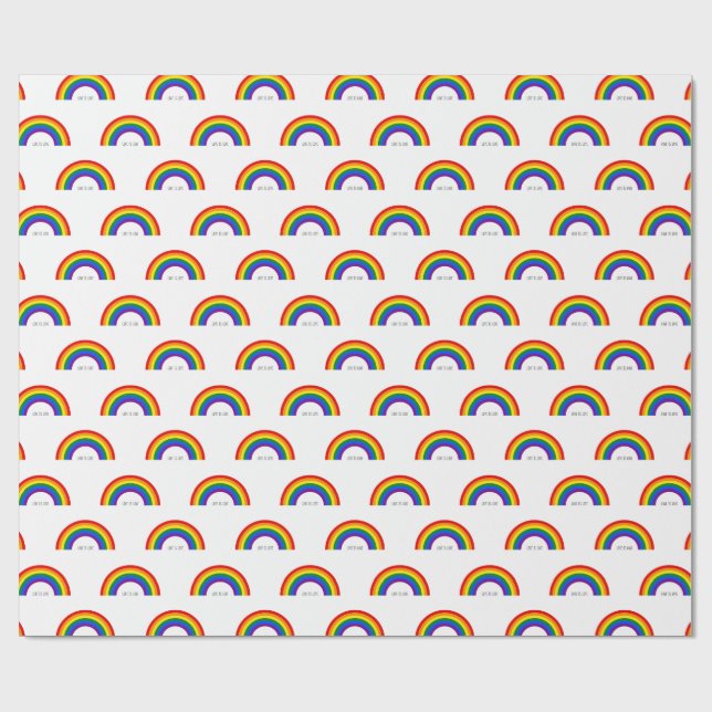 Papel De Presente Orgulho Gay Arco-íris. O amor é amor. (Aberto)