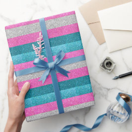 Papel De Presente Orgulho gay cor-de-rosa trans branca e azul