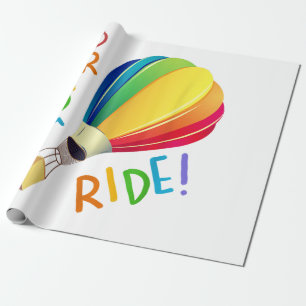 Papel De Presente Orgulho Gay Engraçado Passeio de Balão de Ar Quent