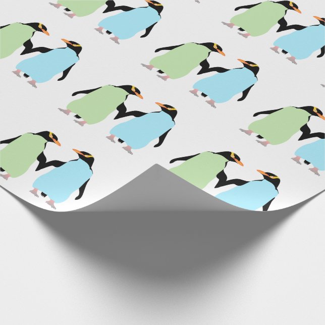 Papel De Presente Orgulho gay Pinguins Segurando Mãos (Ponta)