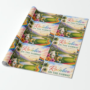 Papel De Presente Orgulho Golfe Arco-íris no Fairway Celebração