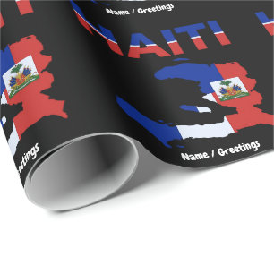 Papel De Presente Orgulho Haitiano Bandeira Haiti Mapa Desenho Patri