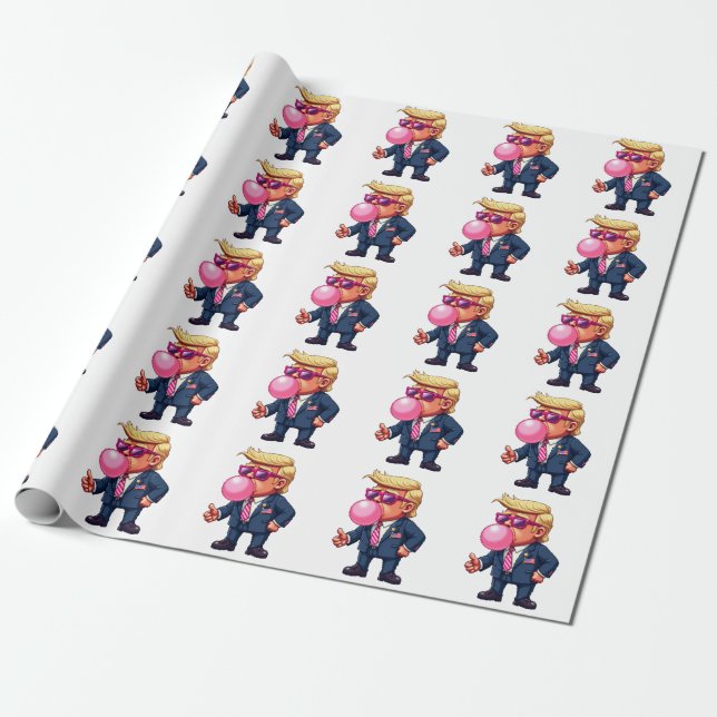 Papel De Presente Orgulho Maga Trump Pixel Presidente Dia da Inagura (Desenrolado)