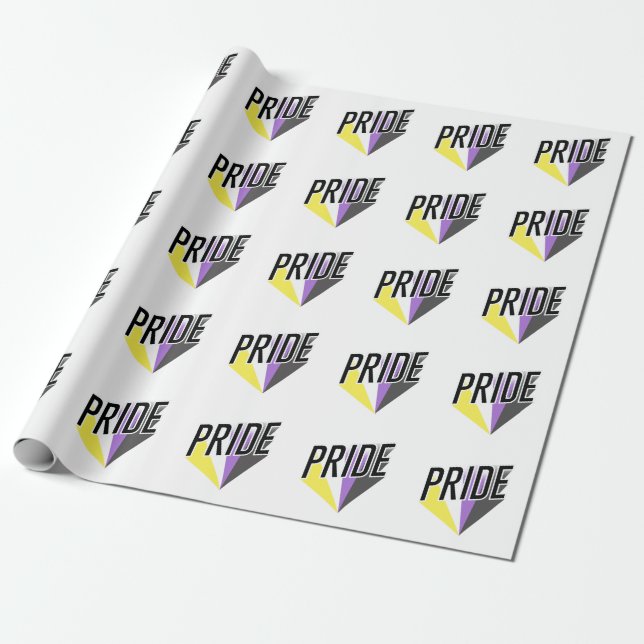 Papel De Presente Orgulho Não Binário Explode (Desenrolado)