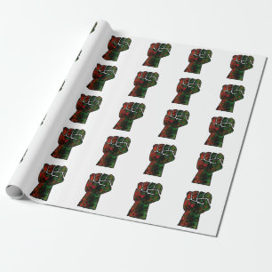 Papel De Presente orgulho negro punho vermelho verde bandeira pan-af
