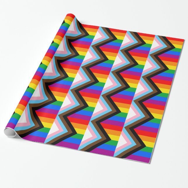 Papel De Presente Orgulho Progressivo LGBTQ+ (Desenrolado)