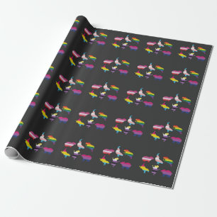 Papel De Presente Orgulho Transgênero Capybara LGBTQ Rainbow Water P