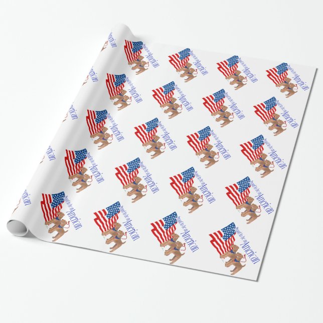 Papel De Presente Orgulhoso de ser Americano (Desenrolado)