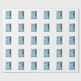 Papel De Presente Orgulhoso Novo Pai Bebê Pés Bandeira Vetor Design_