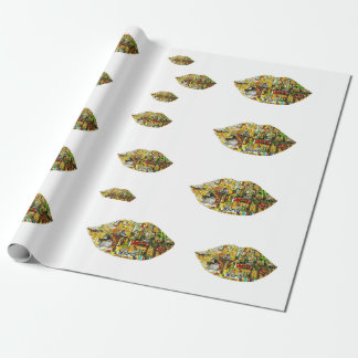 Papel De Presente ORIGINAL Gustav Klimt O Beijo inspirou Lábios PAPE