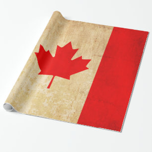Papel De Presente Original Vintage Patriotic National Flag of CANADA