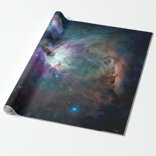 Papel De Presente Órion Nebula Colorida Escura Profunda