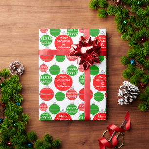 Papel De Presente Ornações Felizes Natal Do Nome Personalizado