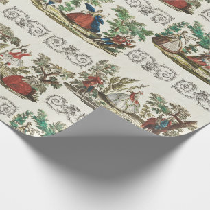 Papel De Presente Ornamentado Clássico Vintage Pastoral Dança