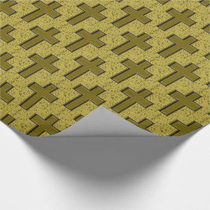 Papel De Presente Ornamentado Cross-21-Black e Dourado