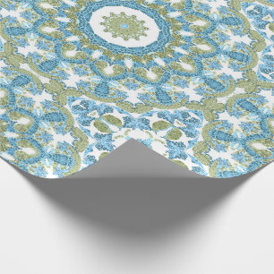 Papel De Presente ornamental blue green white decor decoration
