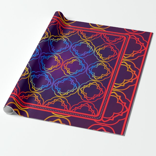 Papel De Presente Ornamento Decorativo Com Decoração Geométrica. Sym (Desenrolado)