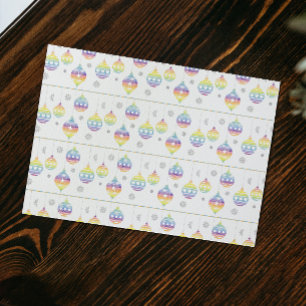 Papel De Presente Ornamento e flocos de neve do arco-íris