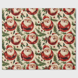 Papel De Presente Ornamento Festivo dos Papais noeis Felizes