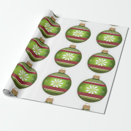 Papel De Presente ornamento verde de Natal