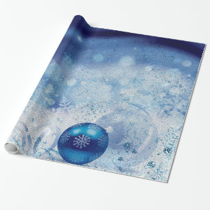 Papel De Presente ornamentos azuis prateados