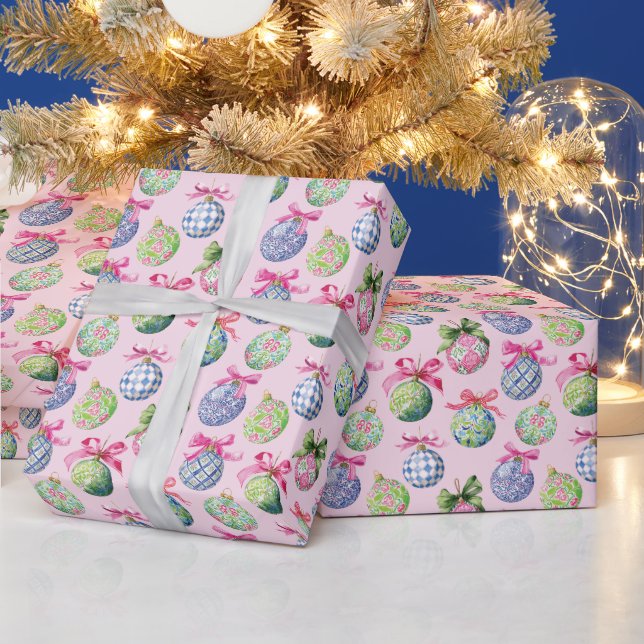 Papel De Presente Ornamentos de Balas de Pré-Papoila de Natal (Feriados)