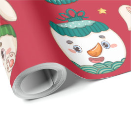 Papel De Presente Ornamentos de Cartoons de Natal