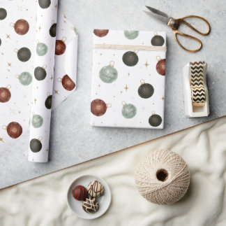 Papel De Presente Ornamentos de Férias Felizes Dom Festivo Neutro