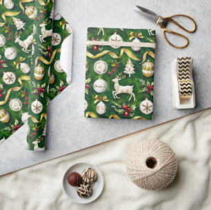 Papel De Presente Ornamentos de Monograma Personalizado Clássico de
