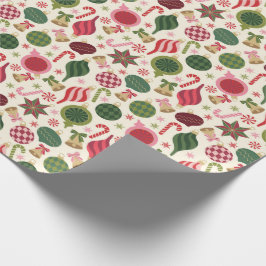 Papel De Presente Ornamentos de natais vintages