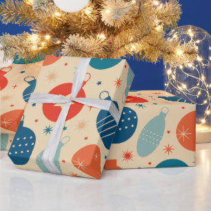 Papel De Presente Ornamentos de Natais vintages Retroativos