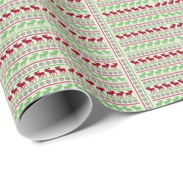 PAPEL DE PRESENTE ORNAMENTOS DE NATAL RENDAIS (Ponta do rolo)