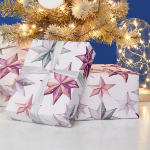 Papel De Presente Ornamentos nas Estrelas de Natal Moderno Natal