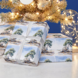 Papel De Presente ornitorrinco sob eucalipto Feliz Natal