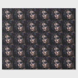 Papel De Presente Orquídea Âmbar Calavera – Caveira de Açúcar Gótica